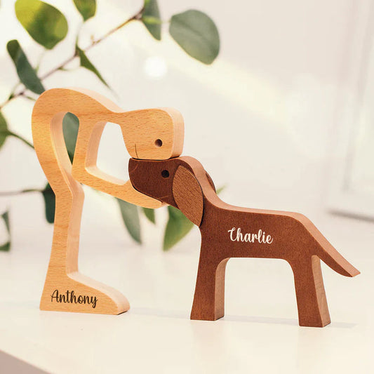 PawsLovely Natural - Natuurlijk houten dierenbeeldje voor een gezellige thuissfeer