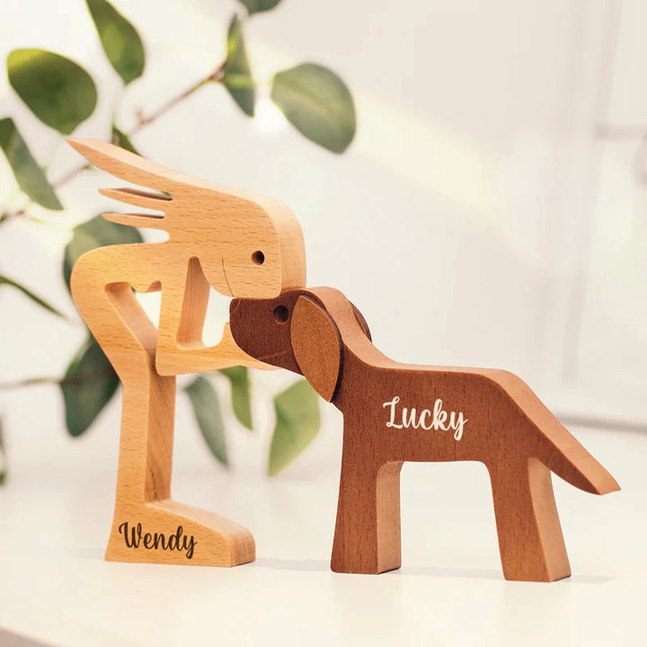 PawsLovely Natural - Natuurlijk houten dierenbeeldje voor een gezellige thuissfeer