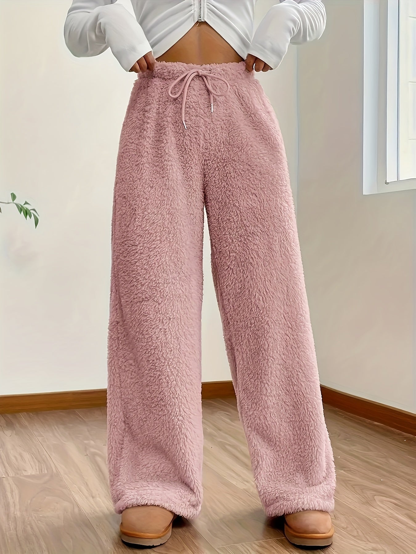 Stijlvolle En Zachte Teddy Sherpa Broek Voor Dames - Linda