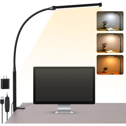 NightGlow LED Bureaulamp met Klem – Flexibele Arm, Oogvriendelijk Licht, 3 Modi & USB-Aansluiting