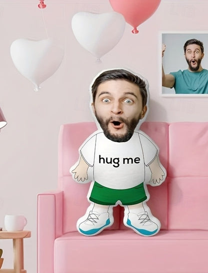 Uniek Gepersonaliseerde Knuffel – 'Hug Me' Foto Kussen in Diverse Maten - Perfect Cadeau voor Hem en Haar