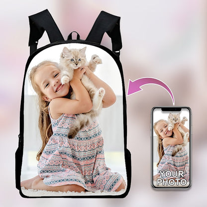 Gepersonaliseerde Fotorugzak – Unieke Schooltas met Eigen Foto - Perfect Cadeau voor Kinderen & Volwassenen