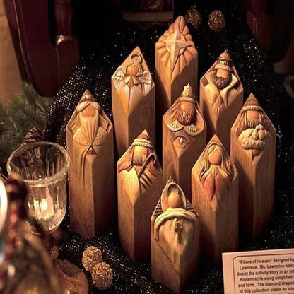 Kerststal Zuilenbeelden - Hemels - Decoratief - Voor De Kerst