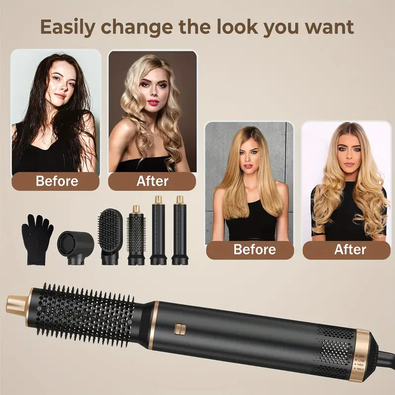 ProStyler 5-in-1 Haarstyling Set - Föhn, Krultang en Steilborstel