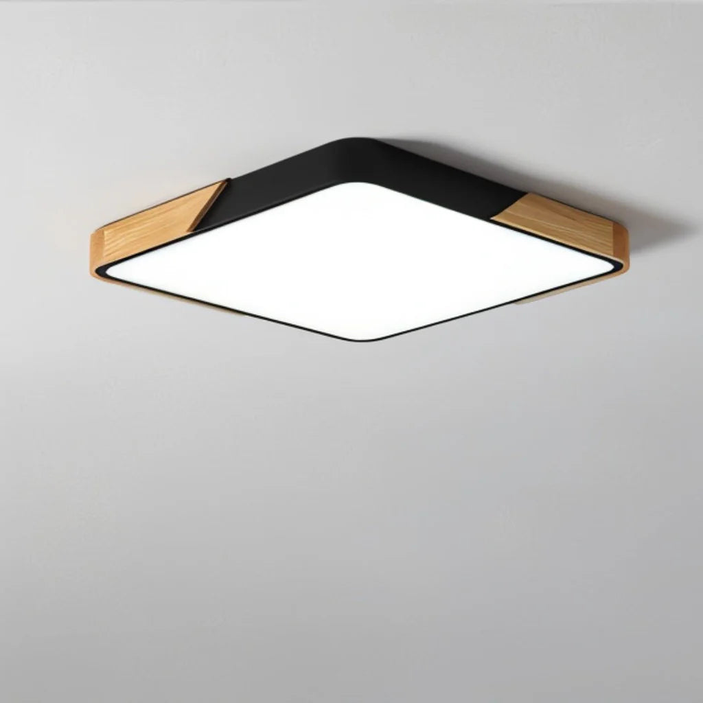 GlowWood - Modern LED Plafondverlichting met Houten Accenten