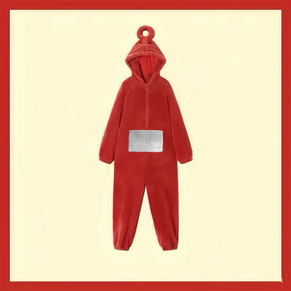 Teletubbies Pyjama's – Ultra-zachte Flanel Jumpsuit met Capuchon voor Halloween en Kostuumspel