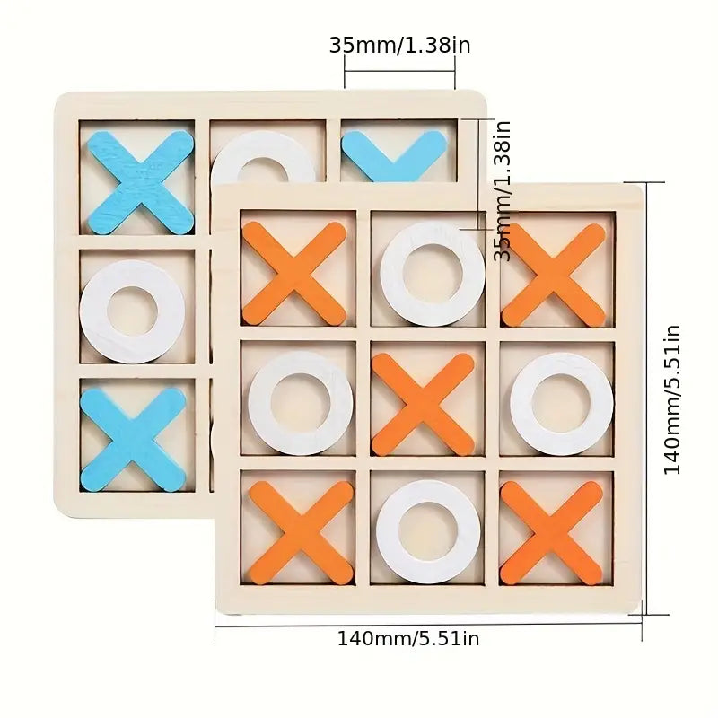 Houten XOXO Bordspel – Klassiek Boter-Kaas-en-Eieren Strategiespel