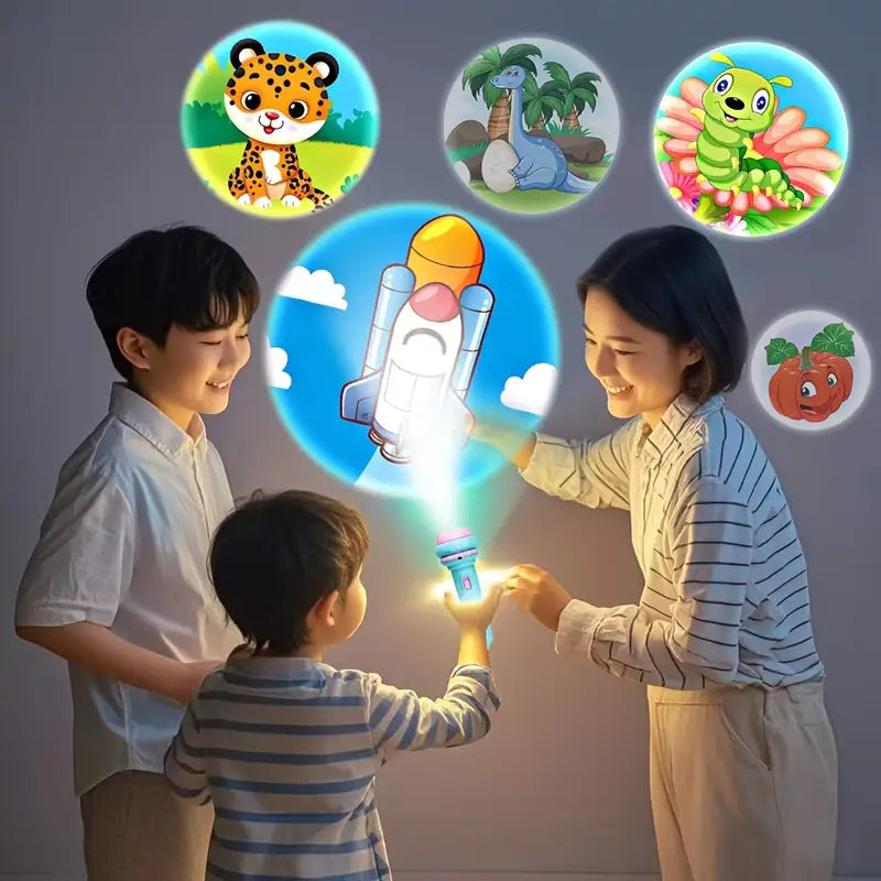 Magische Projector Zaklamp – 56 Patronen voor Educatief Speelplezier