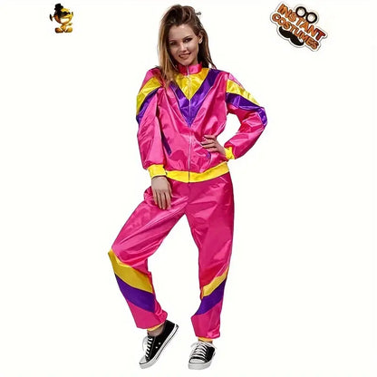 Gabberpak Carnaval - Retro Streetwear Set voor Heren in Blauw, Roze en Paars, Perfect voor Feesten