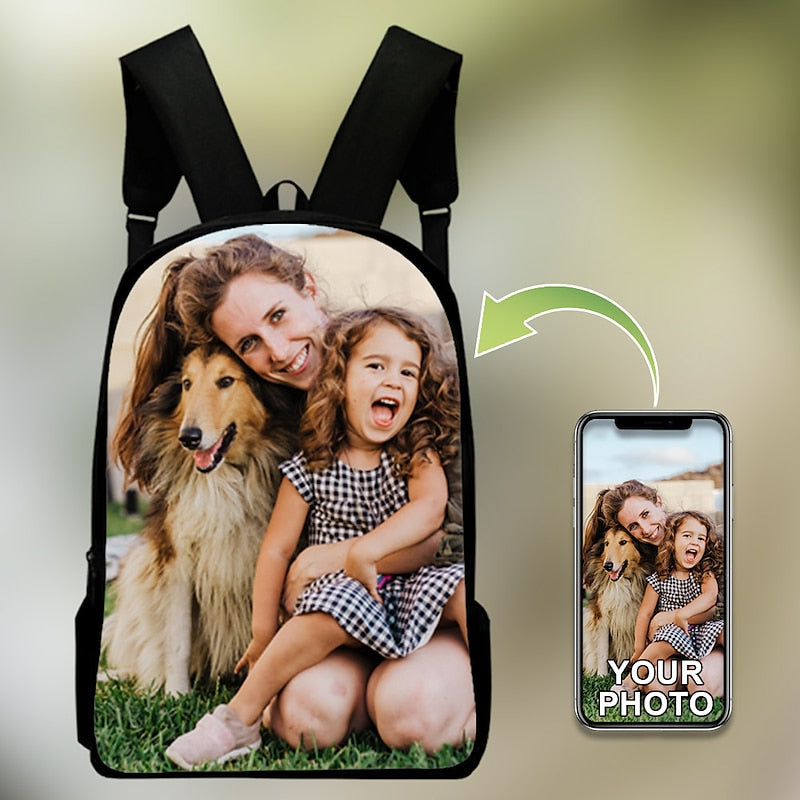 Gepersonaliseerde Fotorugzak – Unieke Schooltas met Eigen Foto - Perfect Cadeau voor Kinderen & Volwassenen