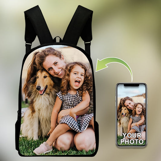 Gepersonaliseerde Fotorugzak – Unieke Schooltas met Eigen Foto - Perfect Cadeau voor Kinderen & Volwassenen