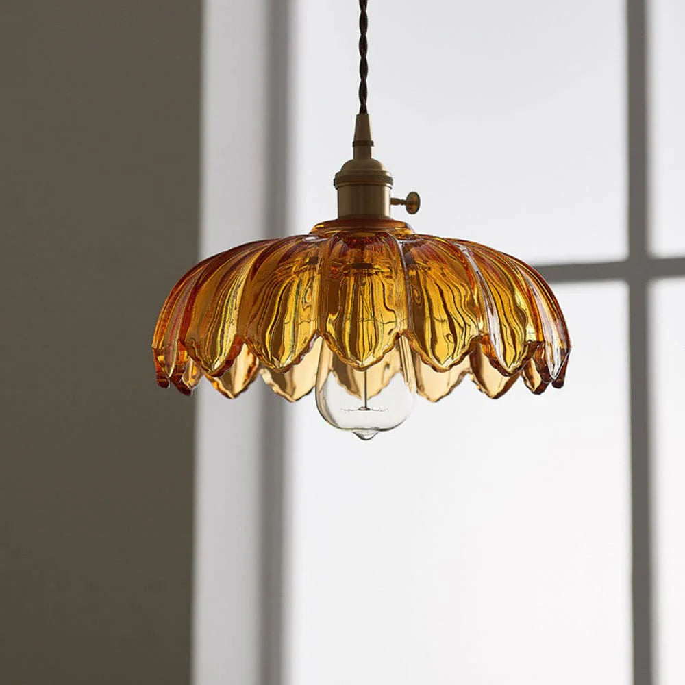 FloraLume - Vintage Glazuur Bloemen Hanglamp