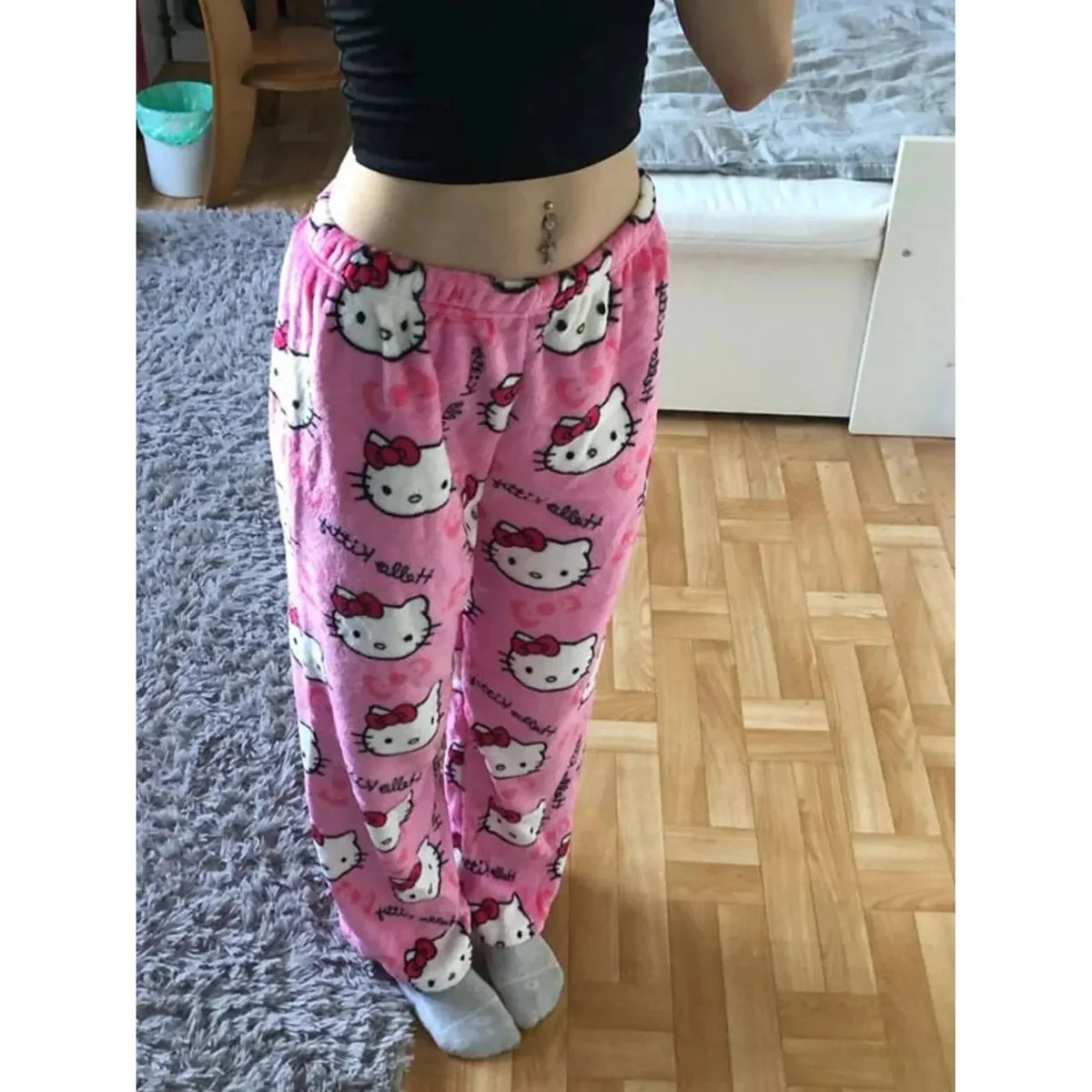 Cyra - Gezellige broek met schattig kattenpatroon