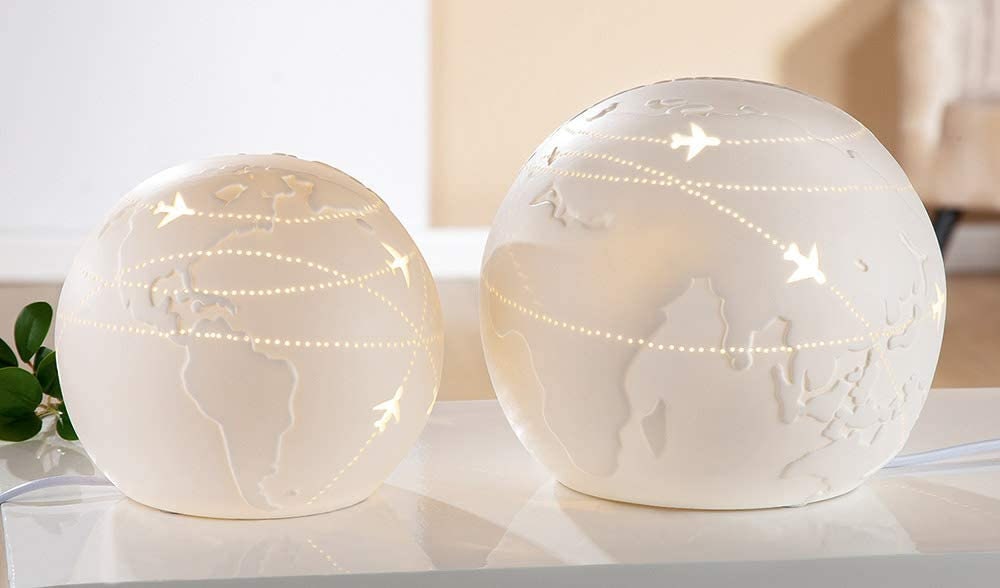 Globetrotter Porseleinen Lamp – Stijlvolle Verlichting met Wereldse Touch