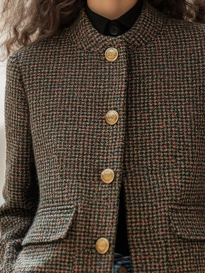 Vintage Tweed Jasje Met Knopen Voor Dames - Sarah