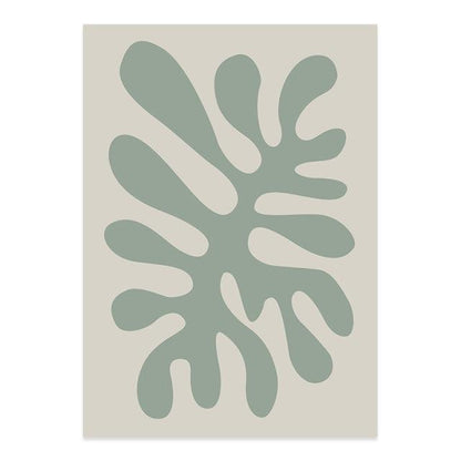 Abstracte Groene en Beige Lijntekening Kunst op Canvas - Modern Minimalistisch Wanddecor voor Elke Ruimte