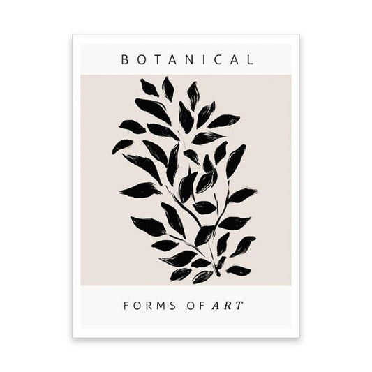 Boho Botanische Bladeren Canvas -  Abstracte Wanddecoratie