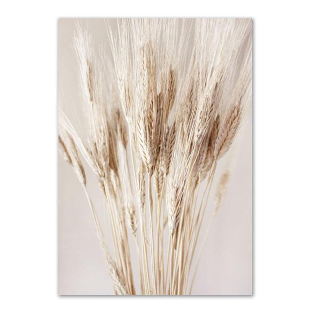 Beige Gras Boho Canvas - Natuurlijke Wanddecoratie