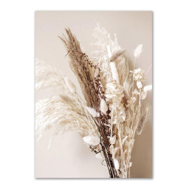 Beige Gras Boho Canvas - Natuurlijke Wanddecoratie