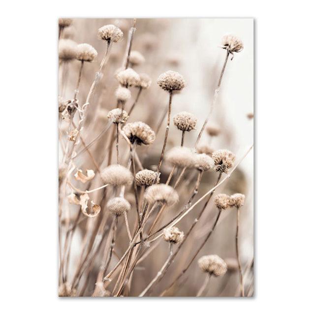 Beige Gras Boho Canvas - Natuurlijke Wanddecoratie