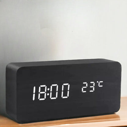 Digitale Wekker - WoodClock - LED Display - Spraakbesturing