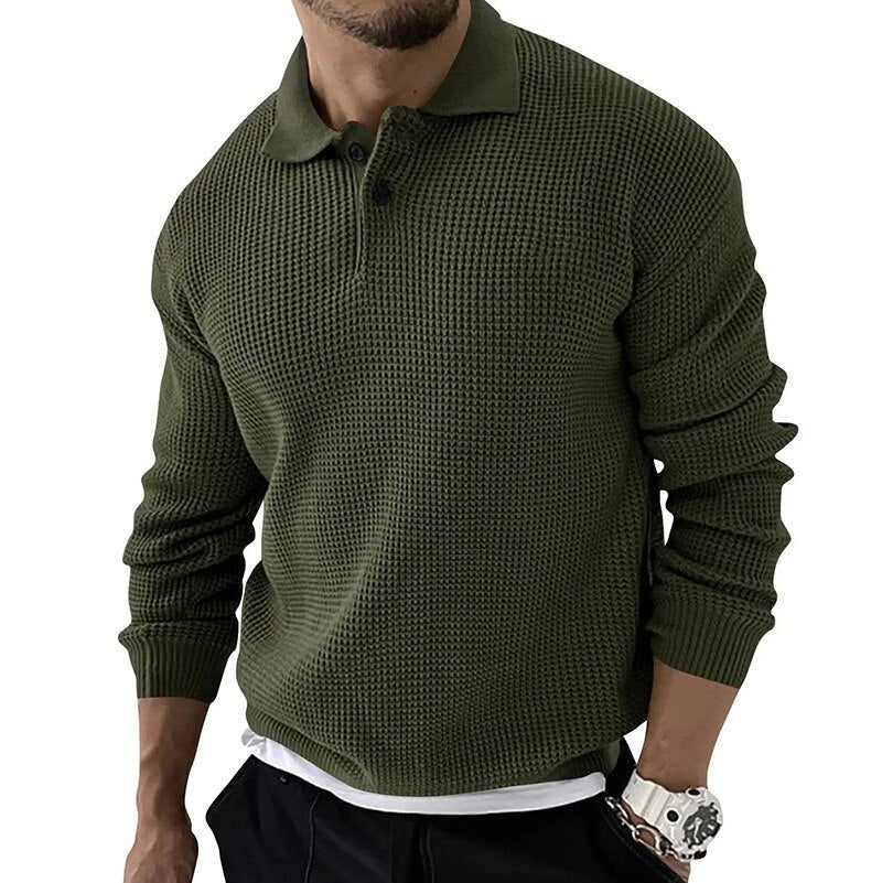 Casual Luxe Long Sleeve Heren Polo - GEORGE