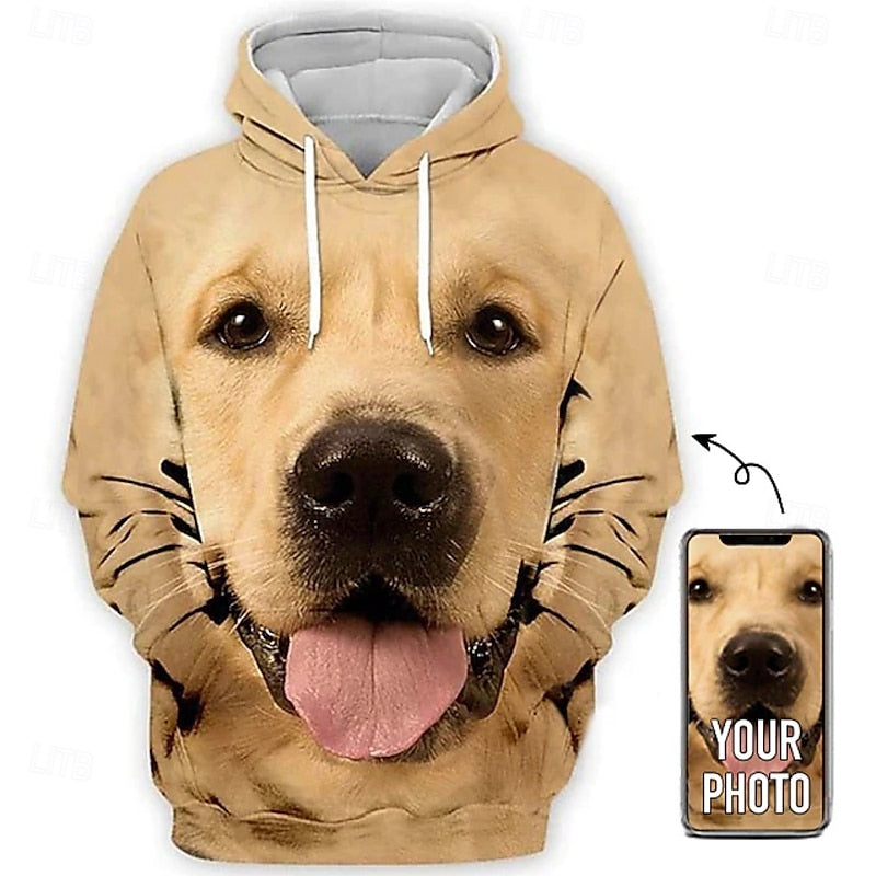 Unisex Gepersonaliseerde Hoodie – 3D Grafische Prints voor Casual Lente & Herfst Streetwear