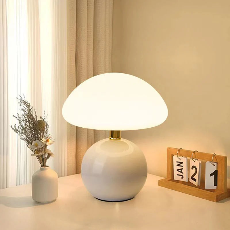 Crème Champignon Lamp - Franse Vintage Lamp